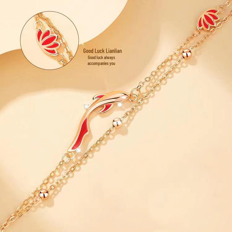 Women's Forbidden City Koi Bracelet - Gaokao & Coming-of-Age Luck, Year of the Rabbit Red String Good Luck Gift