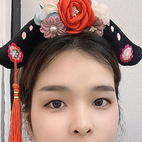 Girl Flower Tassel Hair Hoop Cosplay Princess Headwear Chinese Ancient Hairband