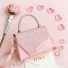 Women's Elegant Glitter Handbag, Flap Crossbody Satchel Purse with Gold Accent Detachable Strap for Party Wedding Shoulder Bags