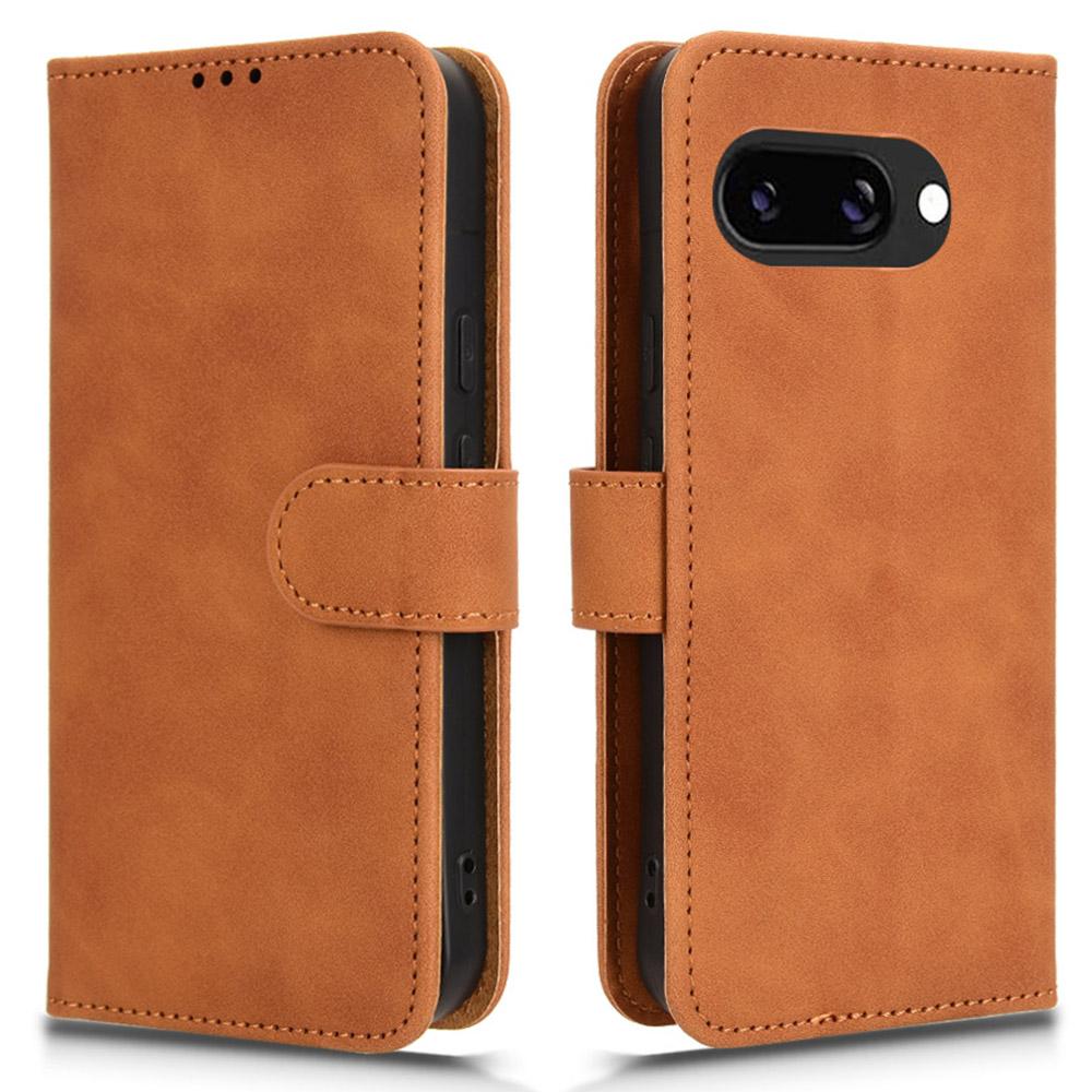 

For Google Pixel 9a Leather Case Skin-Feel Anti-Drop Wallet Flip Phone Cover E