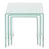  Set of 3 Nesting Tables, Tempered Glass