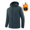2025 Plus Size Men's Autumn/Winter Cotton Fleece Hooded Jacket