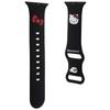 Hello Kitty HKAWMSCHBLK Apple Watch Strap 38/40/41mm Black/black Strap Silicone Kitty Head