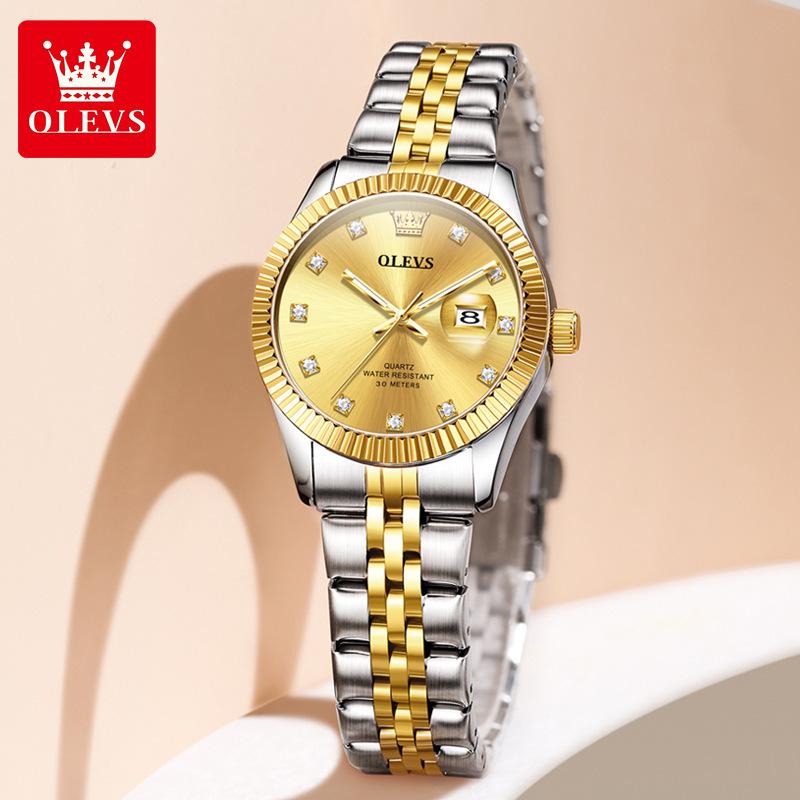 OLEVS Damen High-End Lao Stil Quarz Uhr - Modische, Nicht-Leuchtende, Wasserdichte Armbanduhr