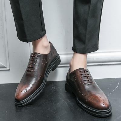 Fashion Brogue Fashionable Wedding Men's Shoes Leisure Business Versatile Style Men's Shoes for Party Office Outdoor Activities 38-44