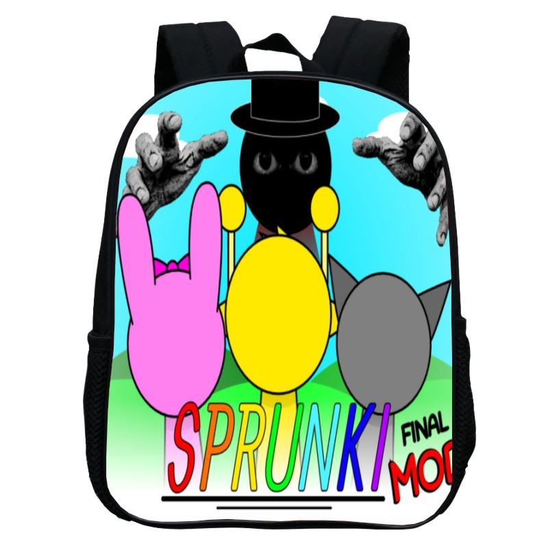 Printed Rhythm Box Kindergarten Bag, Cartoon Sprunki 12-Inch Backpack Lightweight Boys And Girls