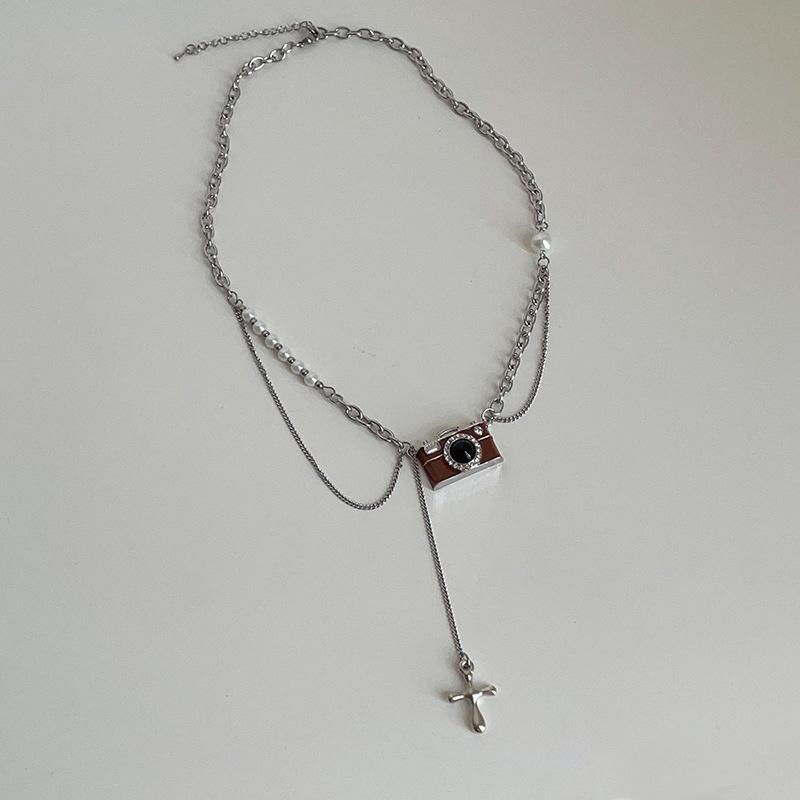 Colier cu pandantiv din piele de epocă, maro, cu piatră, stivuire, lanț de claviculă, temperament, pentru femei, fete, toamnă, iarnă