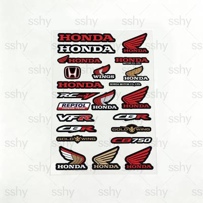 FOR HRC H WING Motorcycle Reflective Stickers Waterproof Decals for Helmet Scooter Fuel Tank Toolbox Racing