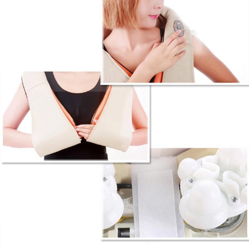 U Shape Kneading Shiatsu Infrared Heated Kneading Car/Home Massagem Cervical Back Neck Massager Shawl Device Shoulder Massager
