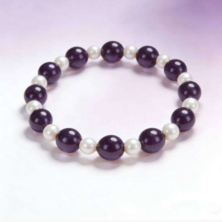 Amethyst Li Fire Nine-Character Pearl Bracelet for Women - 2025 Trendy Style