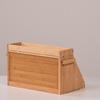Double-Layer Bamboo Bread and Cake Storage Box with Flip-Top Lid