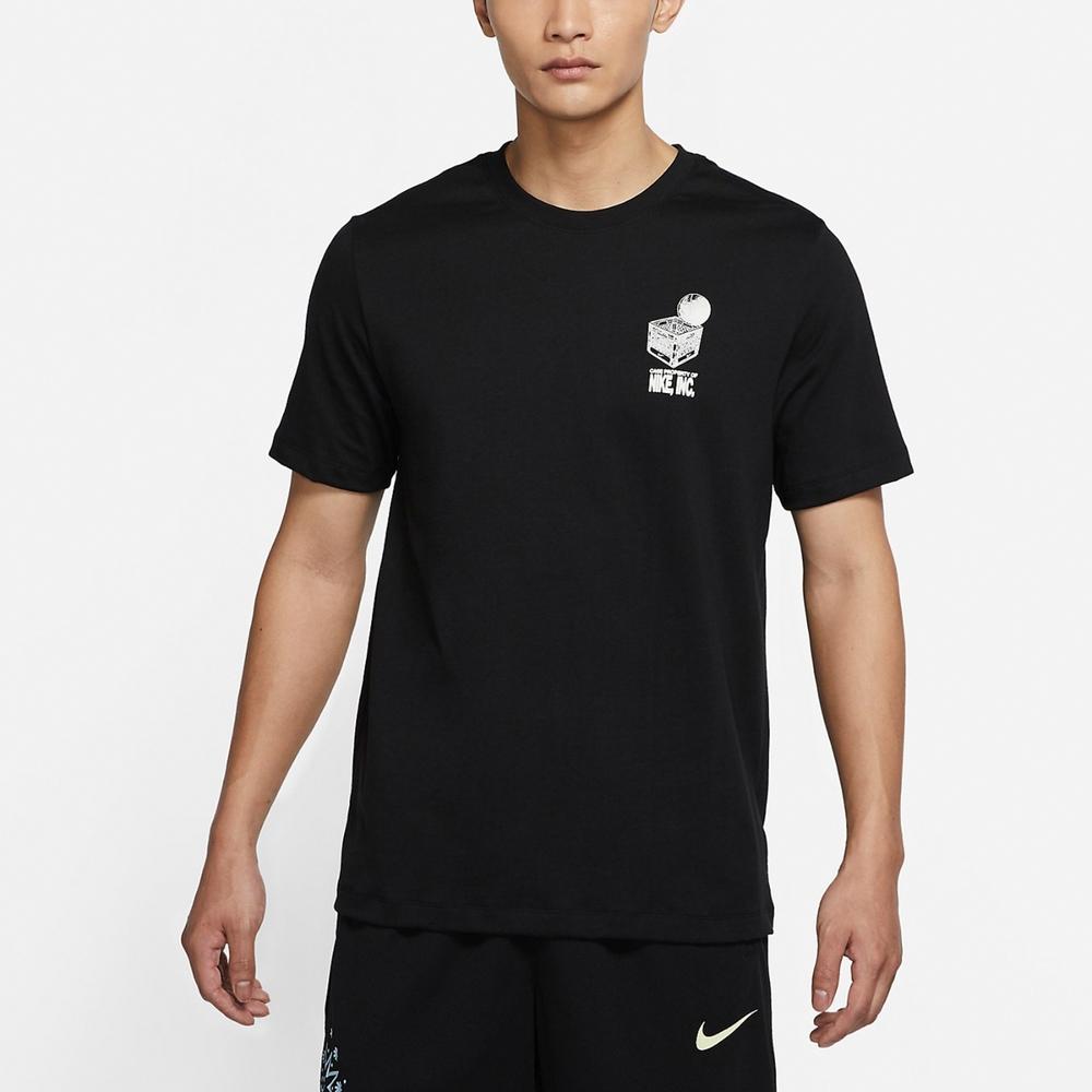 Nike Geometric Pattern Print Vintage Round Neck T-Shirt With Standard Shoulders Men Tops Black DR7638-010