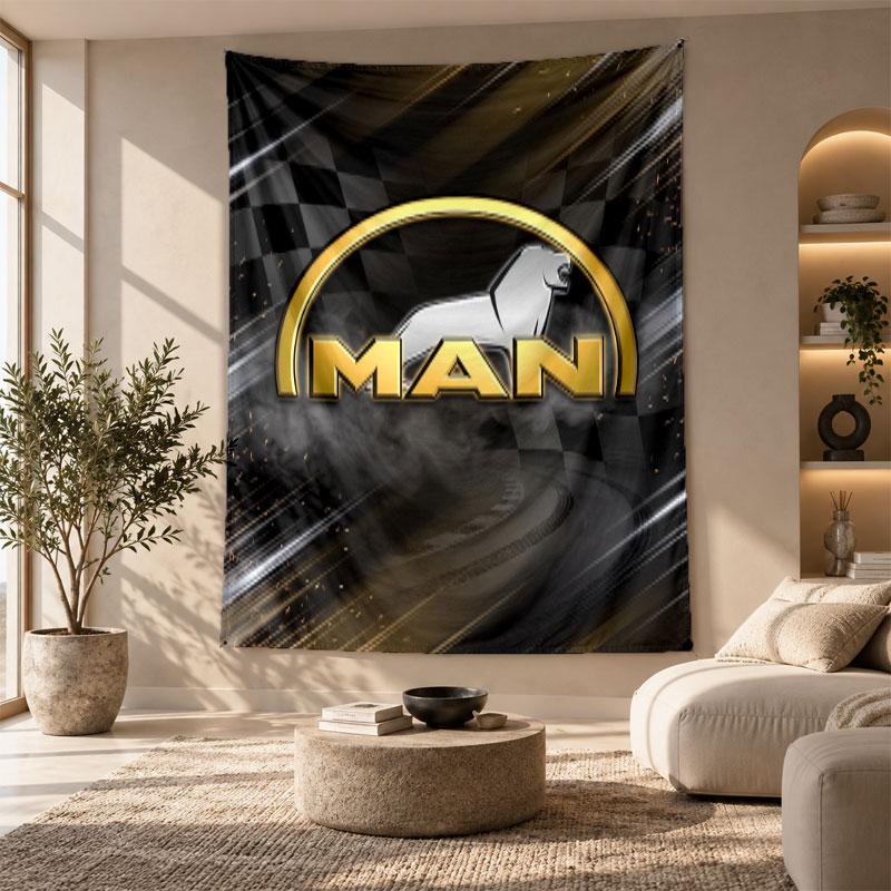 Decorative Tapestry,man truck Printed Wall Art, Lightweight Wall Hanging For Bedroom Background