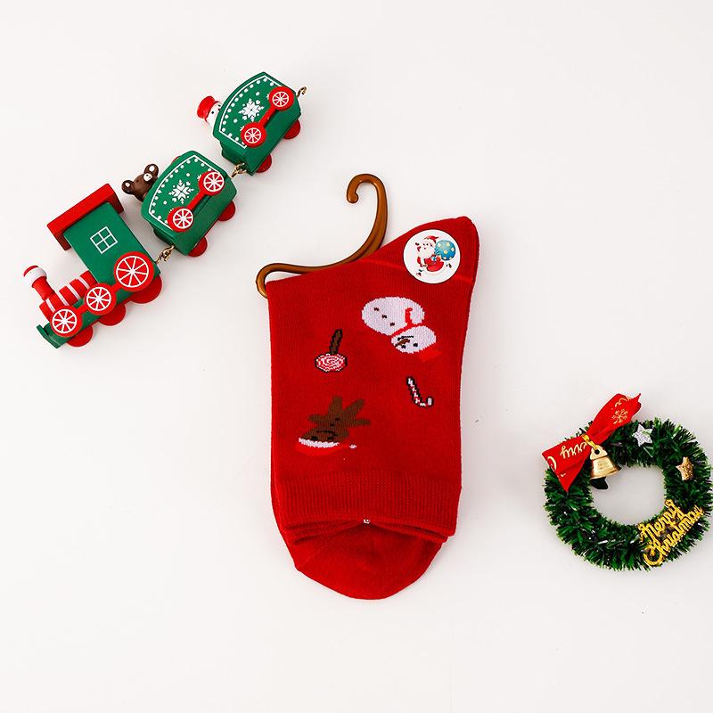 

Женские хлопковые носки до середины икры с рождественским дизайном, устойчивые к запаху - мультяшные полоски для осени и зимы Women s One Size (35-39)