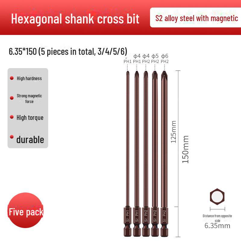 Qingwei S2 Magnetická wolframová ocelová šestihranná křížová elektrická šroubováková hlava