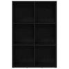 Bookshelf Black Oak Effect 66 x 30 x 98 cm Engineered Wood