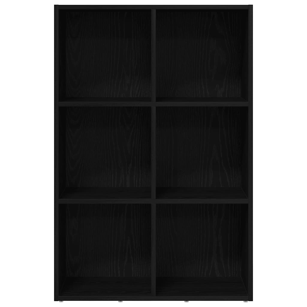 Bookshelf Black Oak Effect 66 x 30 x 98 cm Engineered Wood