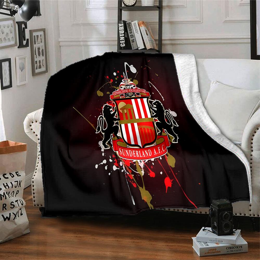 Sunderland football Flannel Blanket, Soft Polyester, Modern Design, All-Season for Camping, Travel, Gifts for holidays or birthdays
