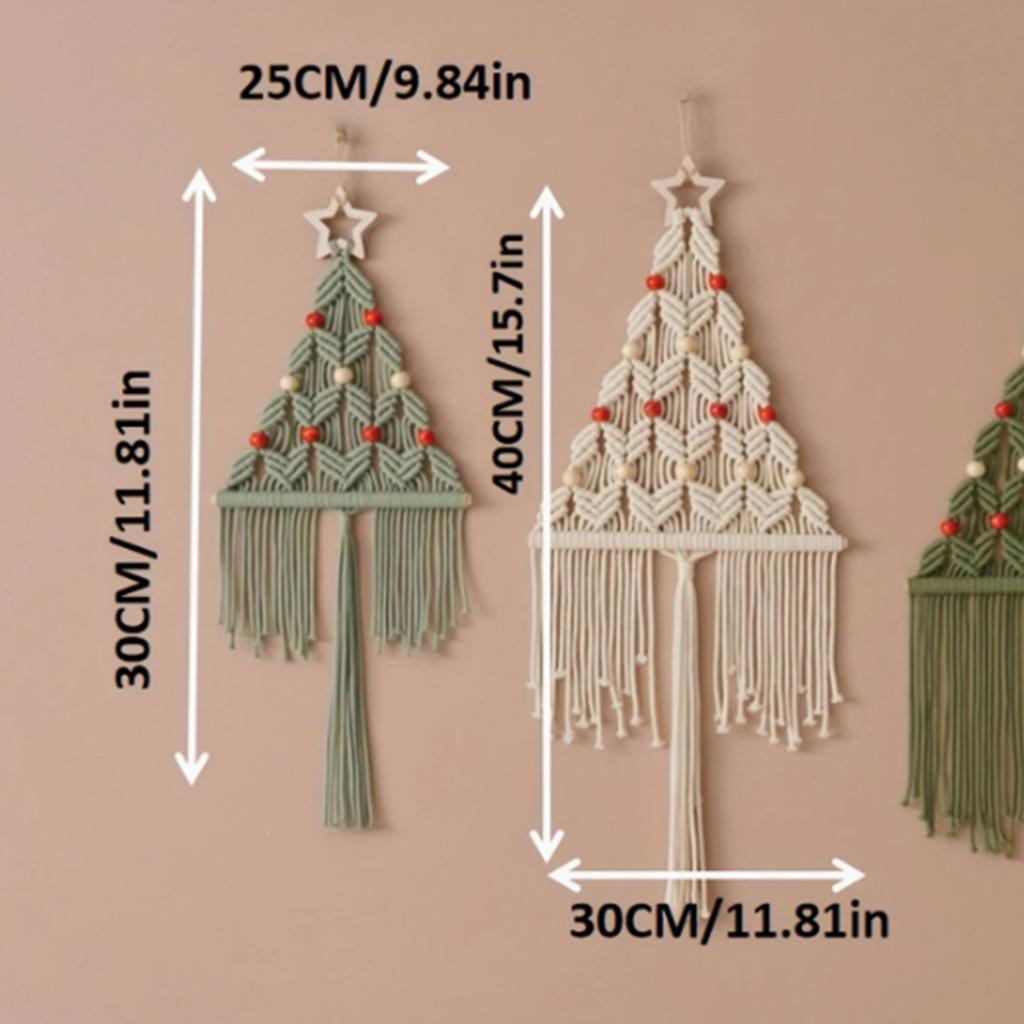 Ropes Christmas Pattern Woven Macrame Tapestry Boho Tassel Wall Hanging Living Room Bedroom Decoration 2025 Party Supplies