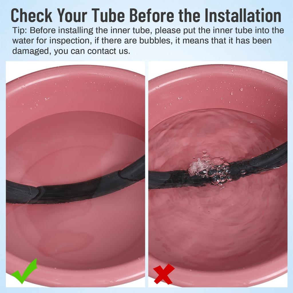 YunSCM 2-Piece 26x2.5/3.0 Bicycle Tubes, 32mm Wall, with Schrader Valve, for Mountain Bikes and Cross Bikes