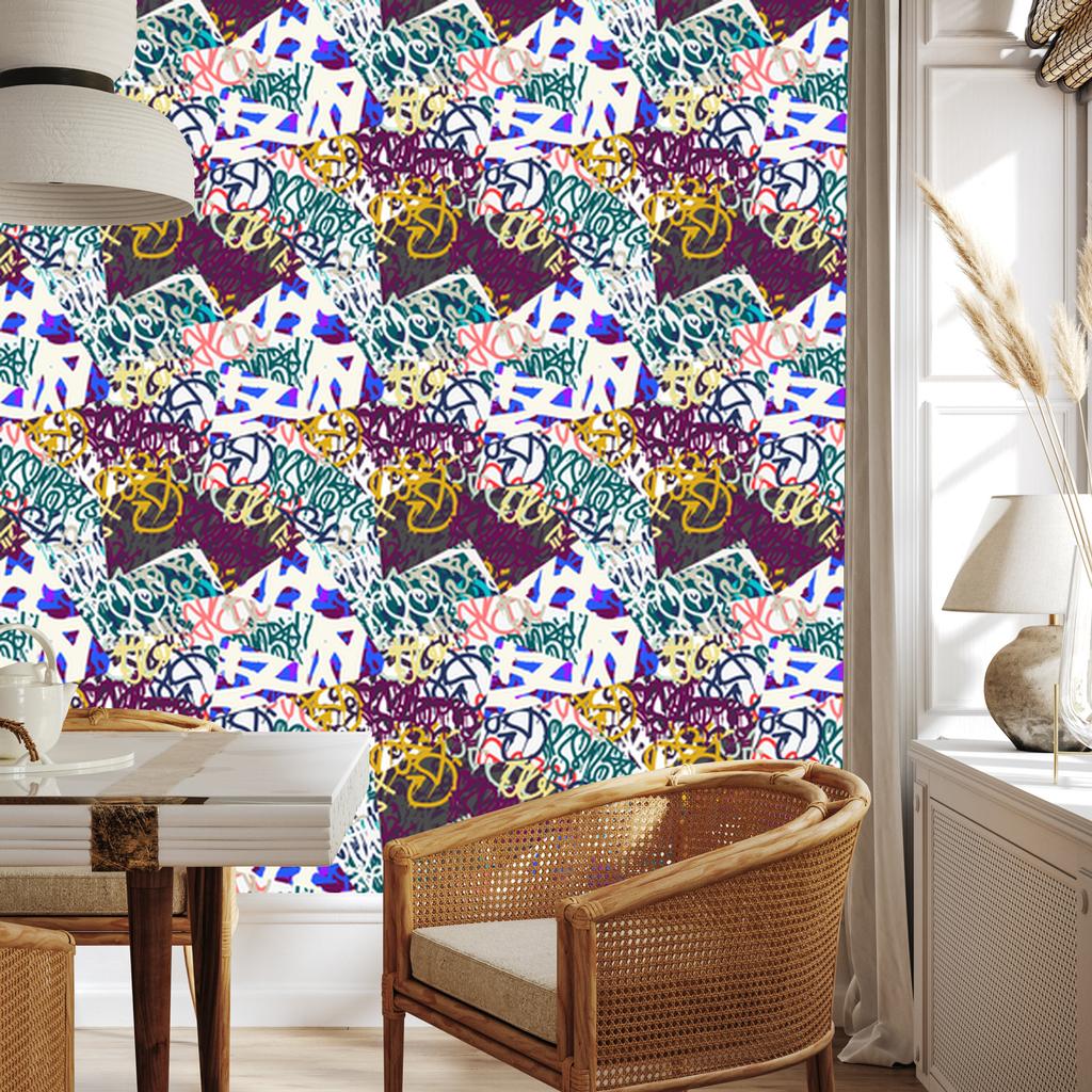 Stylish graffiti wallpaper for living room and bedroom 50x1000