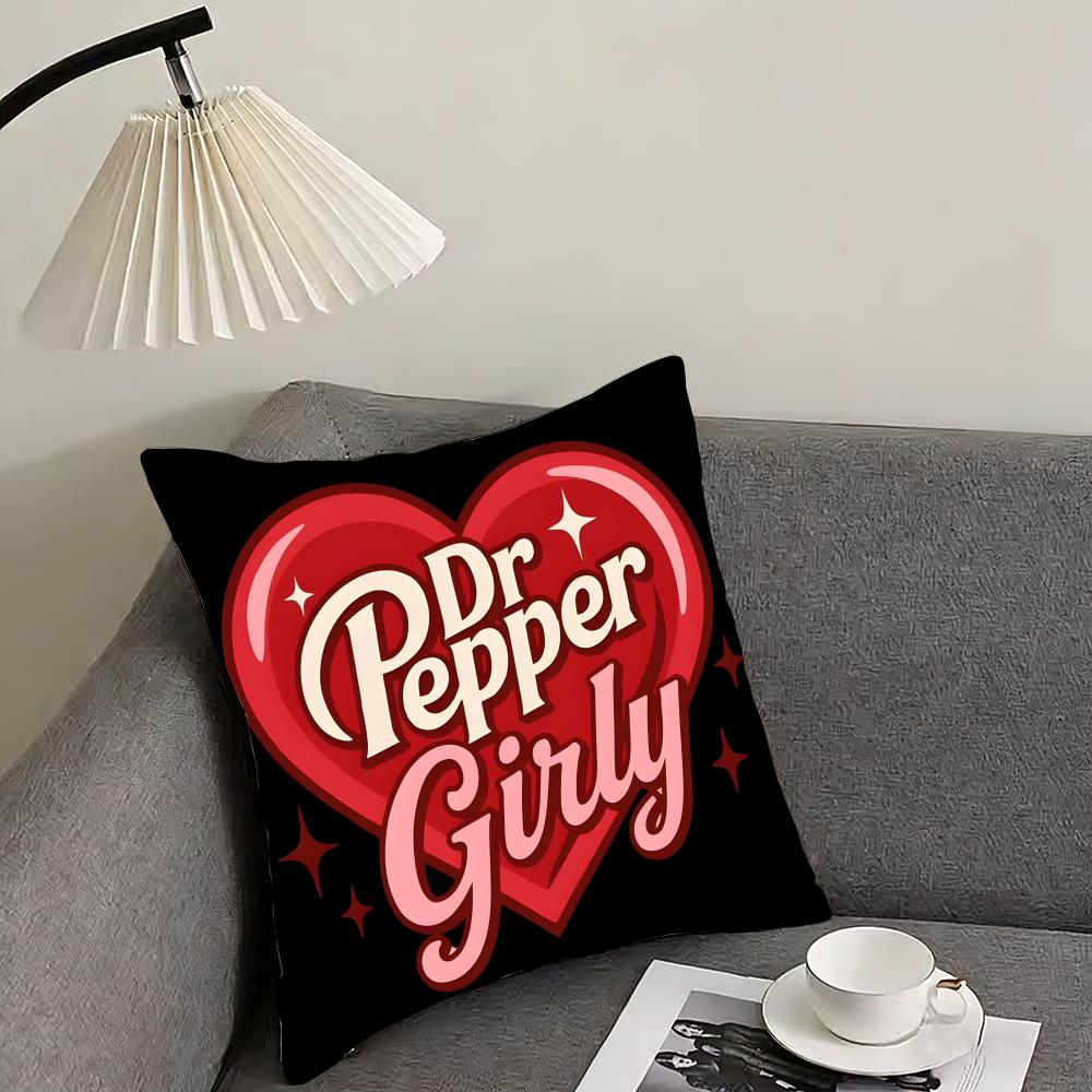 

CCherry Drink DrPepperR Brand Cushion Cover Pillowcase Ultra Soft Skin Friendly Fabric Cloud Like Comfort Concealed Zipper 30x30cm