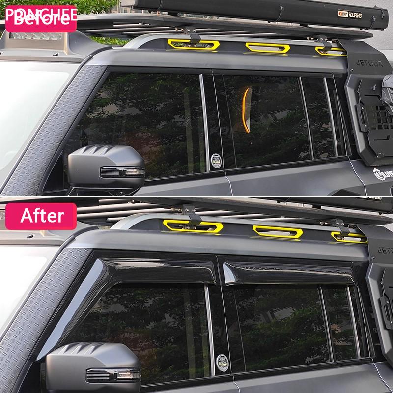 For JETOUR T2 Shanhai T2 2024-2026 Rain and Sunshine Shield Car Windows Black Rainbrow Automobile Modification Supplies
