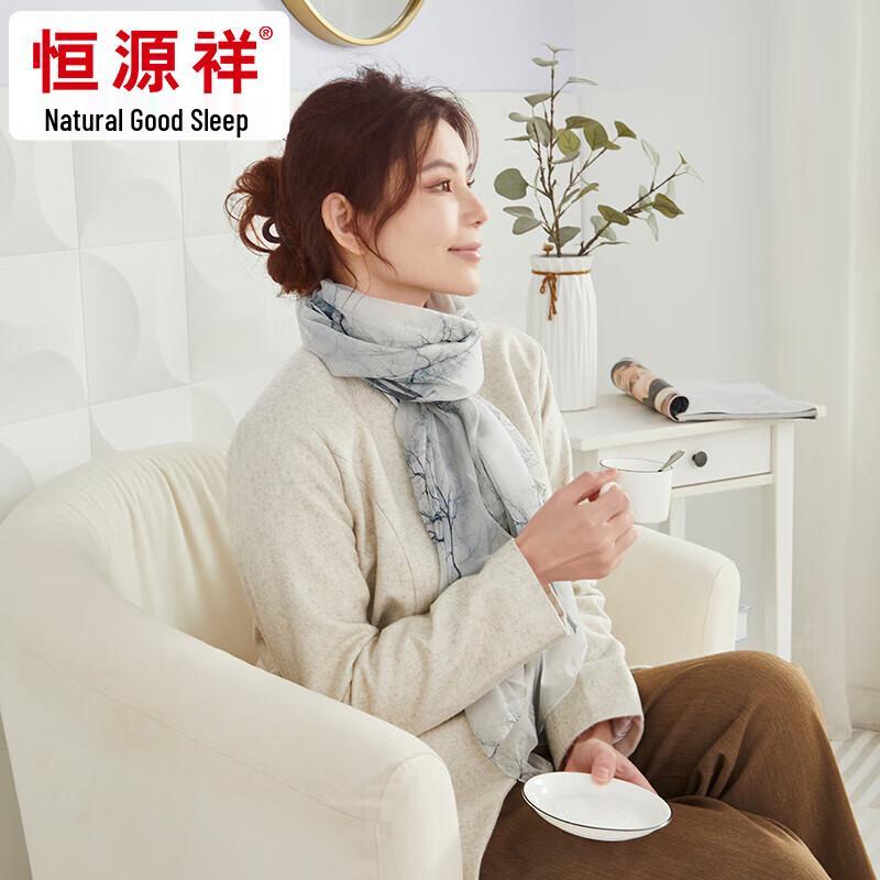 Hengyuanxiang 100% Mulberry Silk Chiffon Long Scarf