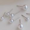 925 Sterling Silber Muschelperlen Ohrstecker für Damen - 8 mm Matt Weiß, Einfach & Vielseitig.