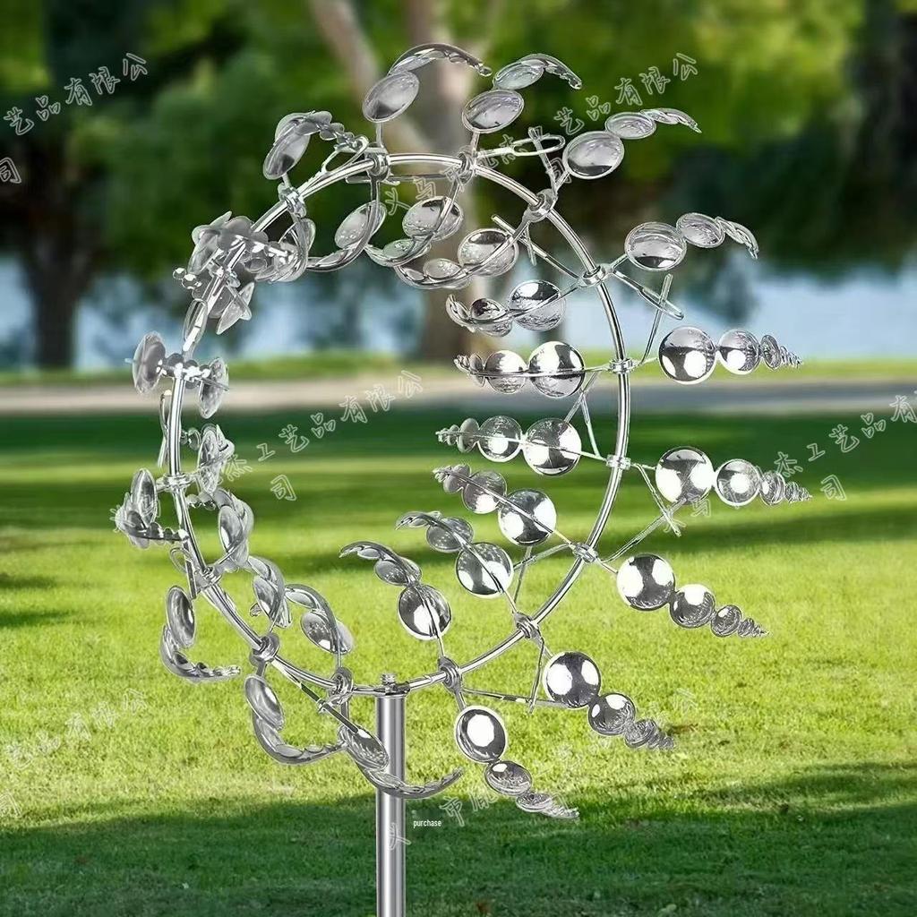 Modern Minimalist Wrought Iron Outdoor Garden Windmill Ornaments