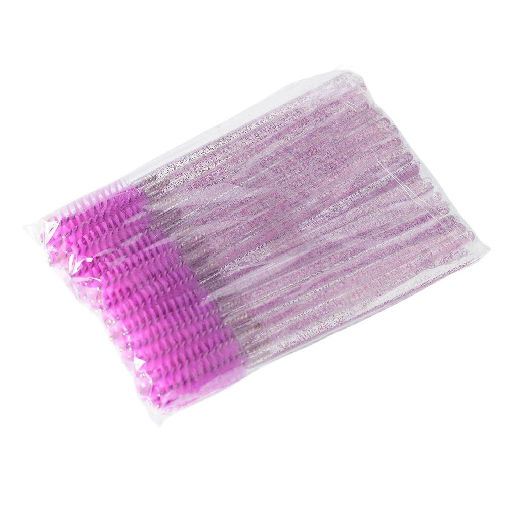 Einweg Kristallgriff Wimpernbürsten, Weiche Spiral-Mascara-Bürsten, Augenbrauenbürste, Wimpernverlängerungswerkzeug 50 Stück