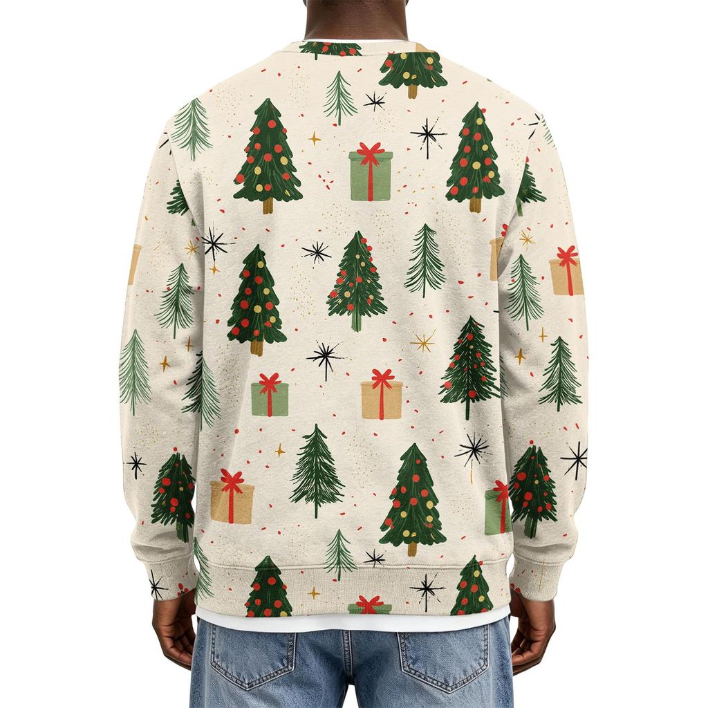 Men's Christmas Hoodless Neck Pullover Sweatshirt, for Him