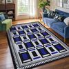 Brown Red Geometric Pattern Carpet Retro Warm Home Living Room Decorative Floor Mat Absorbent and Slip-resistant Home Decor Rug