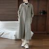 100% Wool Women Coat TIDENOVEL Autumn Wool Long Coat Handmade Pea Coat Winter Warm Wool Long Jacket Overcoat