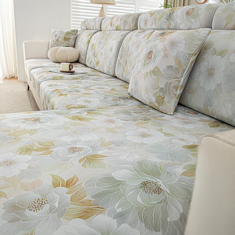 Flexible Chilly Feeling Sofa Seat Pad Cover Form Fitting Couch Protector Grippy Couch Cover Snuggly Launderable Sofa Protector