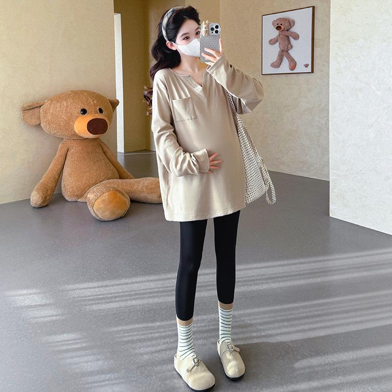 2026 Spring Loose Fit Lazy Style Korean Maternity T-Shirt L