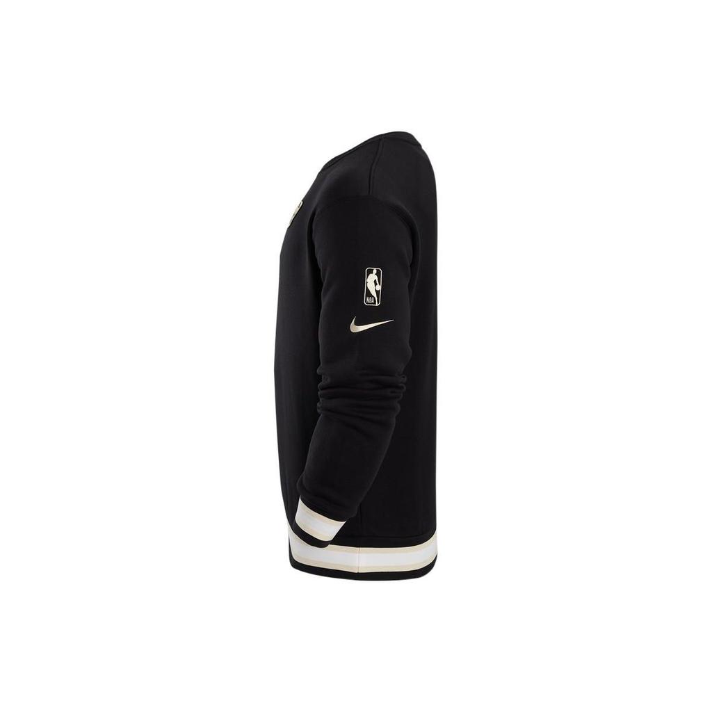 Nike Milwaukee Bucks Logo Print Crew Neck Thick Pullover Sweatshirt Men Tops Black DR2285-010
