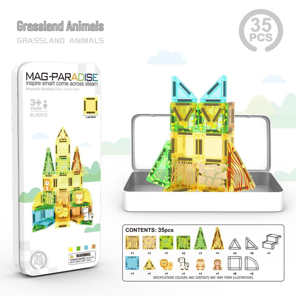 Portable Magnetic Tile Set: Travel-Friendly Educational Toy for Building and Creativity - Christmas Gift