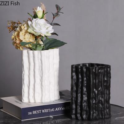 Gletscher Keramikvase Hydroponische Blumentöpfe Schreibtischdekoration Blumenarrangement Falten Florale Vasen Raum Ästhetische Deko