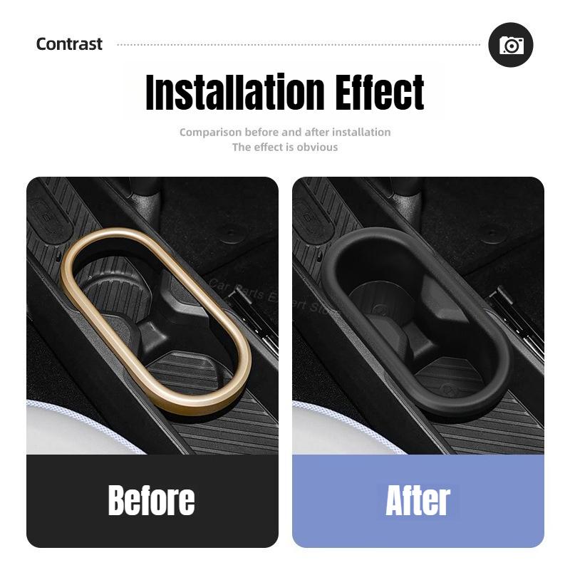 For BMW MINI COOPER SE 2024 Center Console Cup Holder Cover Anti-Slip Protector Mat TPE Car Drink Holder Interior Accessories