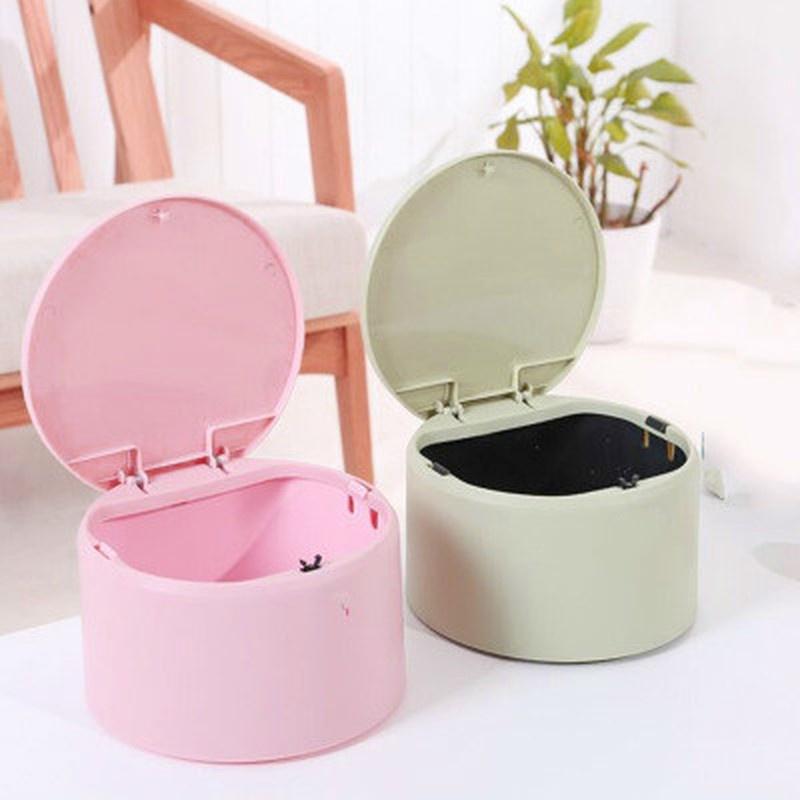 Desktops Mini Waste Bins Creative Covered Kitchen Living Room Trash Can