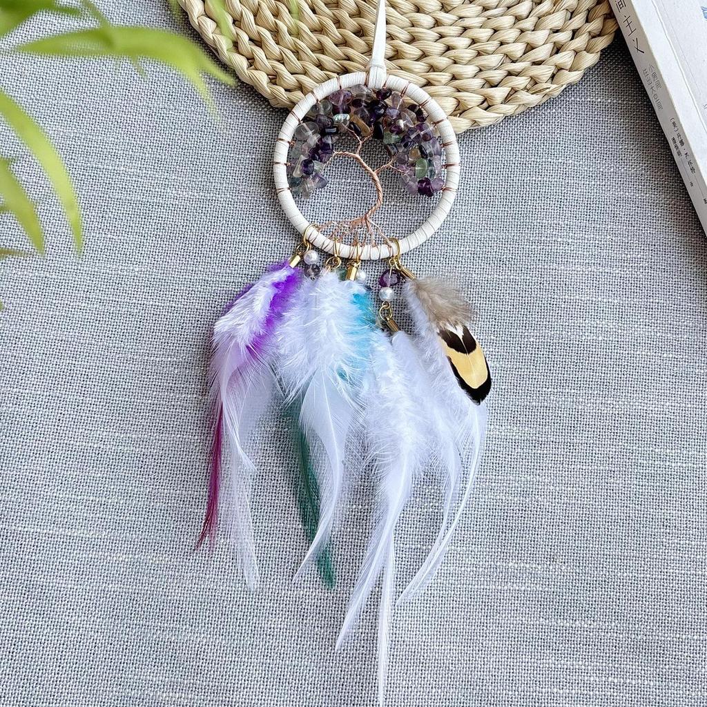 Crystal Tree of Life Car Hanging Ornament - Handcrafted Car Interior Decoration