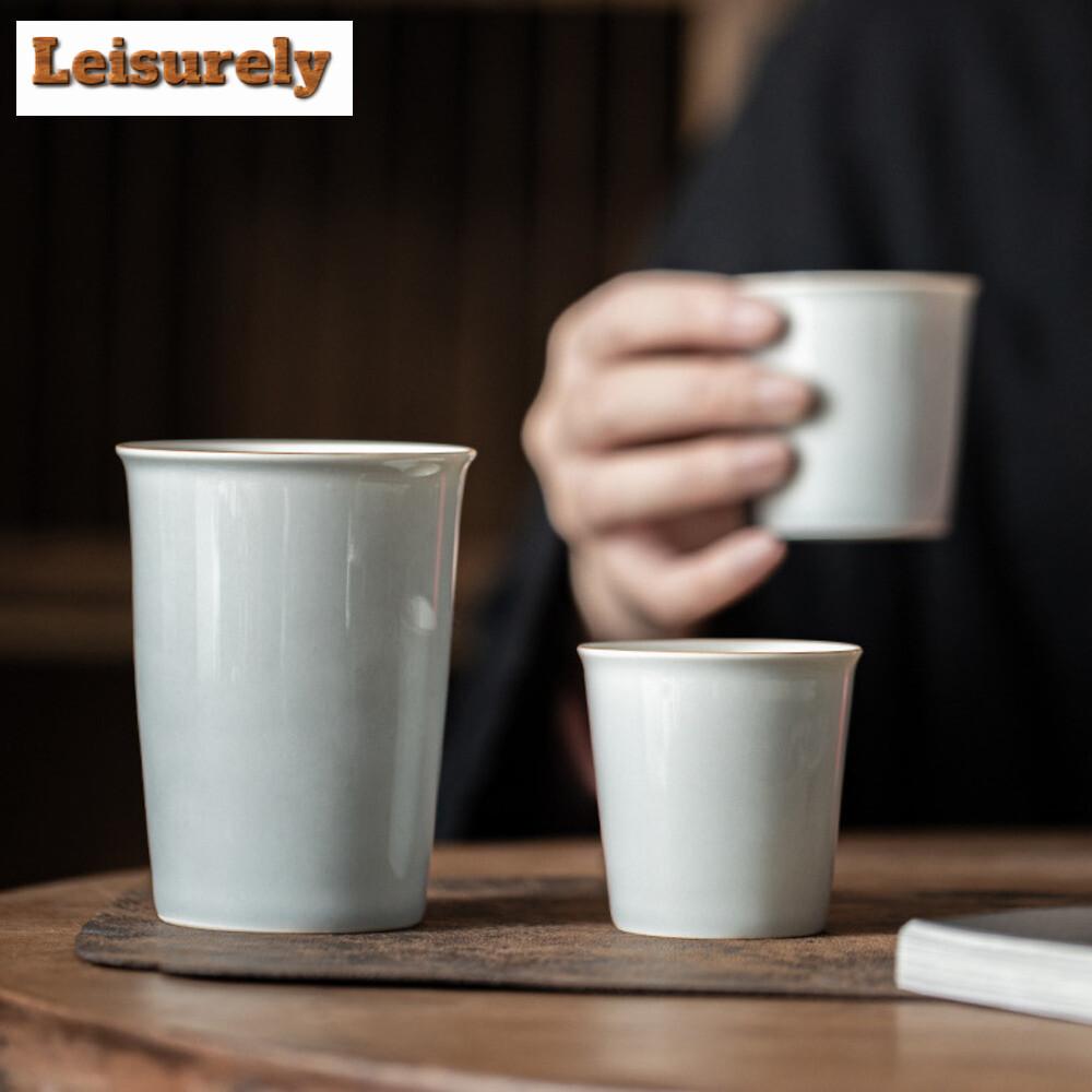 Japanese Ice Gray Cola Cup Large Hand Cup High Temperature Fired Ceramic Water Cup Large Capacity Tea Cup Master Mug Drinkware