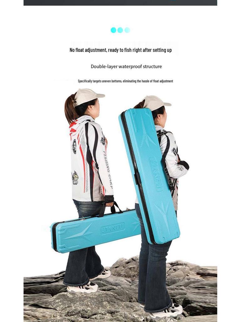 Fish Rod Bag for Raft, Lure, and Sea Fishing - No Disassembly Required, Fits Reel Line Groups, Multiple Models, Winter-Ready Storage.