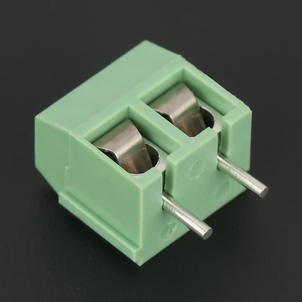 50pcs set 2 Pin 5mm Pitch Green PCB Universal Screw Terminal Block Connector
