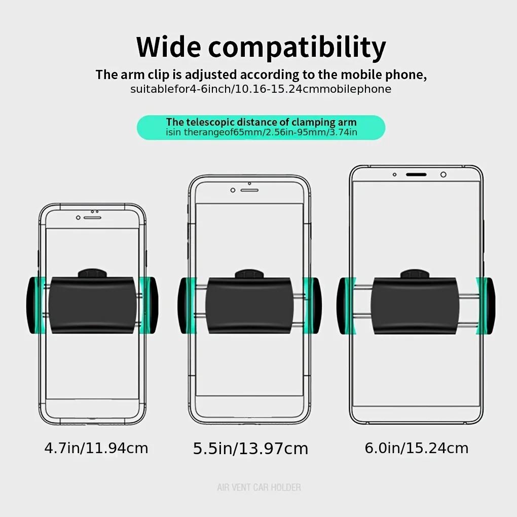 1PC 360° Rotatable Car Vent Phone Holder - Heavy-Duty ABS Material, 360° Rotating Base, Compatible with Most Cars, for iPhone