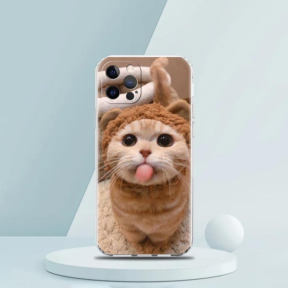 Cartoon Fun Cat Pet Dog Luxury Phone Case For iPhone 16 15 14 13 12 11 Pro Max XS X XR SE 7 8 Plus soft Silicone Clear Cover