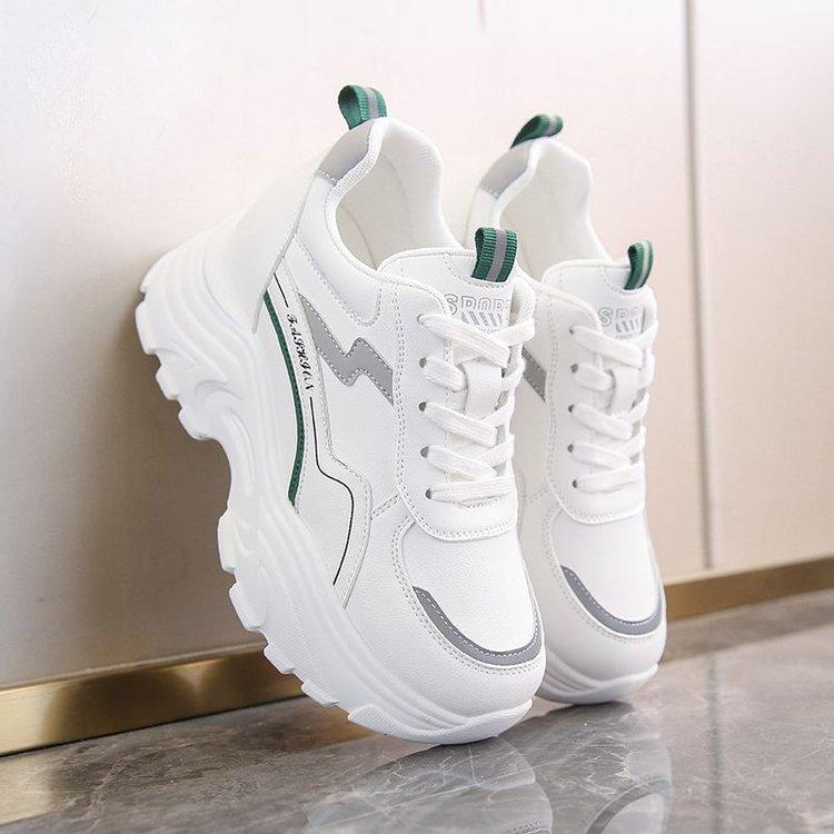 Fashion Comemore Inner Height Casual Women Sneakers Spring Autumn New Thick Bottom White Sports Daddy Shoes 7cm Chunky Heeled Tenis Shoe
