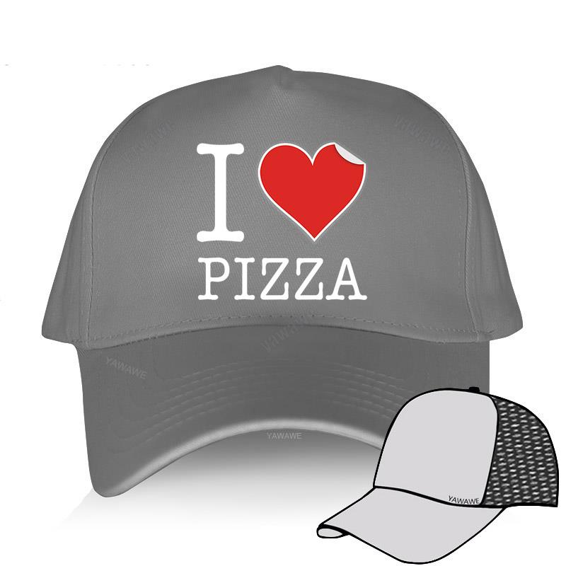 Gorąca sprzedaż męska letnia czapka z daszkiem czarna bawełniana regulowana czapka w stylu casual kocham pizzę LOGO unisex fajne czapki chłopięce na świeżym powietrzu