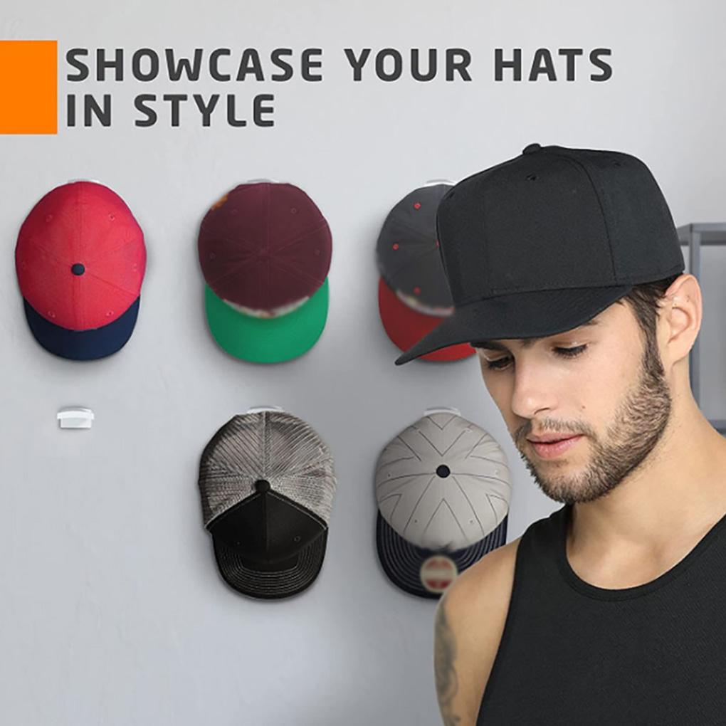 Paquete de 10 ganchos para gorras de béisbol, autoadhesivos, pretaladrados, para armario, dormitorio, oficina, almacenamiento de sombreros.